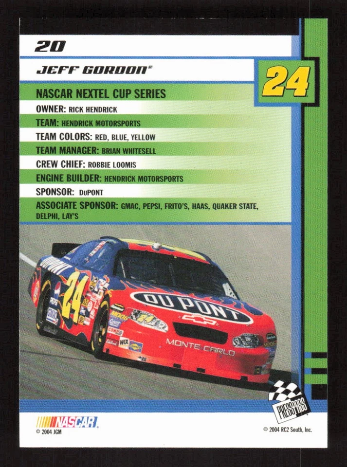 Jeff Gordon 2004 Press Pass Trackside #20 Hendrick Motorsports - Image 2 of 2