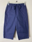 Lady Blair Capri Pants Womens Size 8 Elastic Waist Navy Blue New Without Tags