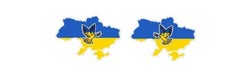UKRAINE LAND FRIEDEN FLAGGE AUFKLEBER x2