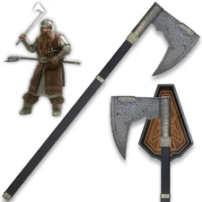 Lord of The Rings Bearded Axe of Gimli and Display Plaque - Officially Licensed 