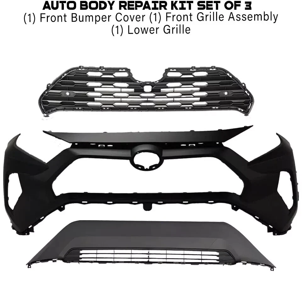 Kit de montaje de cubierta de parachoques delantero fascia y rejilla para Toyota Rav4 2019-2022 Foto 2 de 4