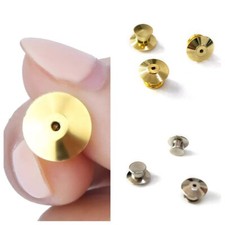 50/100X Silver Gold Lapel Clutch Clasp Jewellery Findings Secure Pin Badge Backs