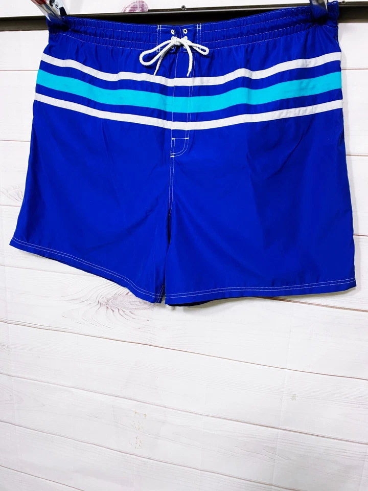 Pantalones cortos de natación Islander para hombre talla 3X forrados azules con cordón Foto 3 de 4