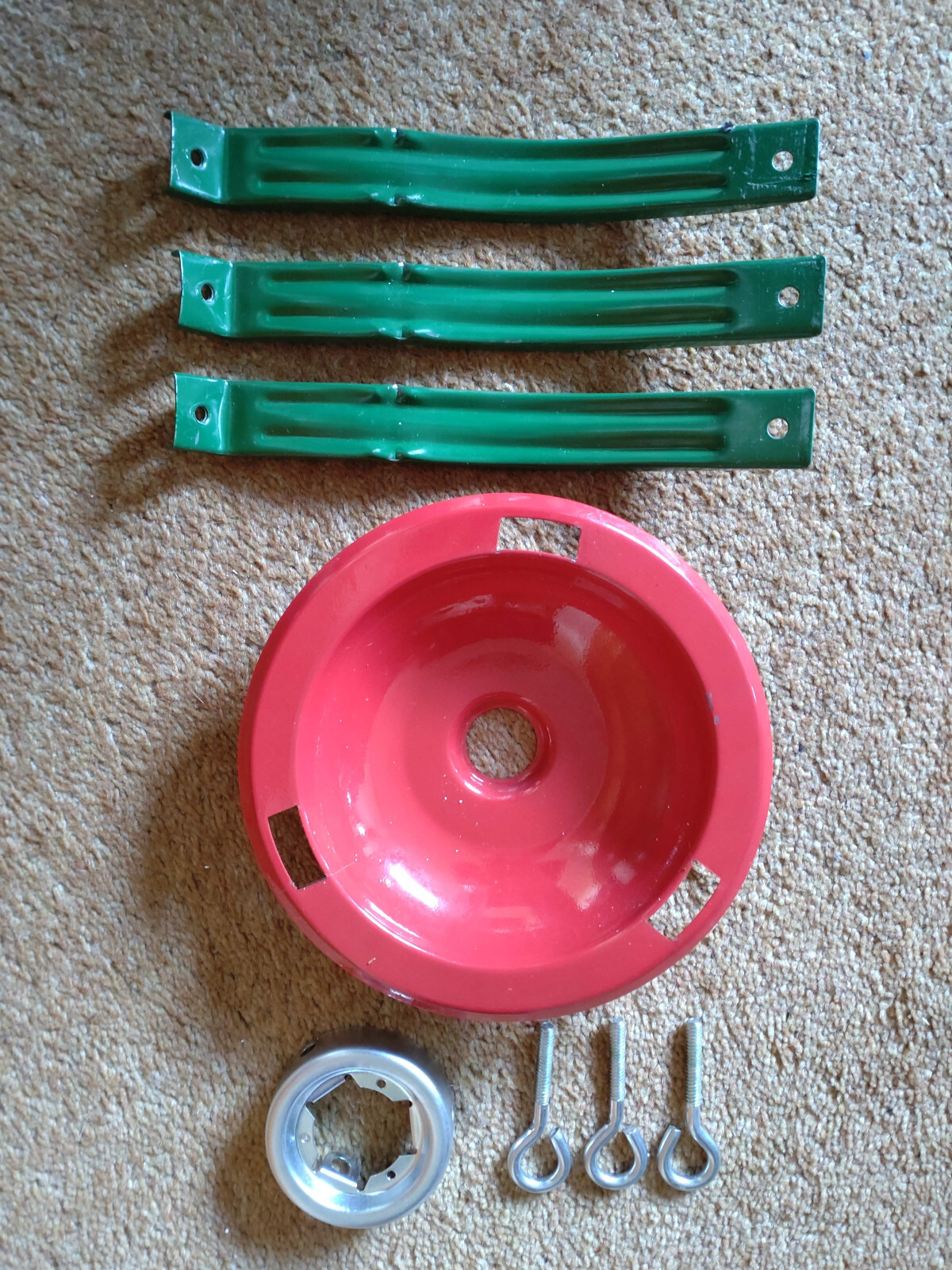 Vintage red and green metal Christmas tree stand holder eBay