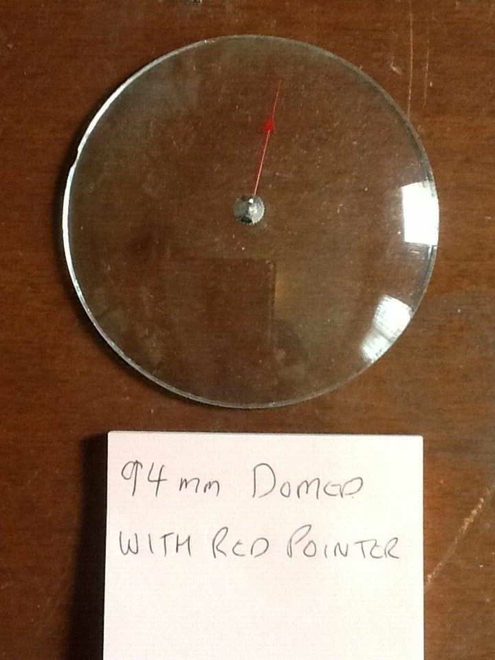 Barometer replacement glass - 94mm Domed with red pointer