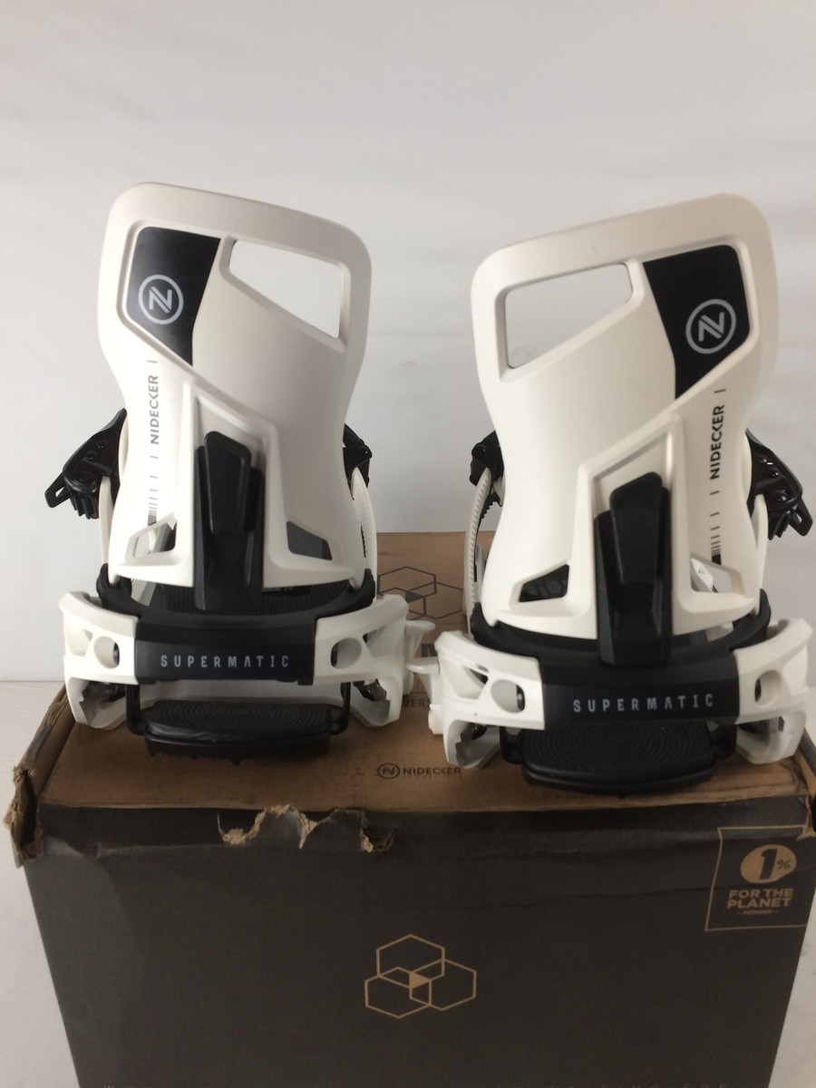 新品未使用 NIDECKER  SUPERMATIC 白 Size L Open Box Nidecker Supermatic Men's Snowboard Bindings, White