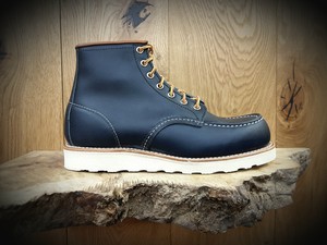 navy blue red wing boots