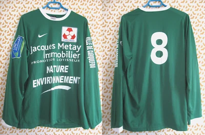 Maillot USJA Carquefou football Porté #8 Nike Coupe de France 2008 Jersey - L - Photo 1/4