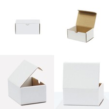 US 100Pc White Cardboard Paper Box Mailing Packing Shipping Box Corrugated 6x4x3