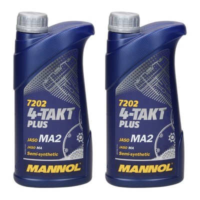 2x 1 Liter Mannol Motoröl 10W-40 4-Takt Plus Motorradöl API SL JASO MA2 4T