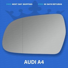 Audi A4 wing door mirror glass 2010-2015 left passenger side with Wide Angle