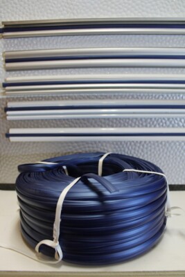 30 Meter Leistenfüller Abdeckprofil Kederband Einlegeband  Blau Metallic
