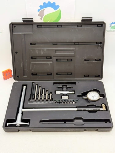 Mitutoyo 511-180 Q Bore Gauge Set w/ 2109-10 Dial Indicator, 250-400mm Range (Us