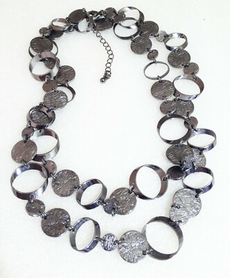  Lia Sophia  IMPRINT Longer Style  Hematite Necklace $88