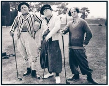 Refrigerator Magnet- 2 1/2 X 3 1/2 inches - Three Stooges Golfing