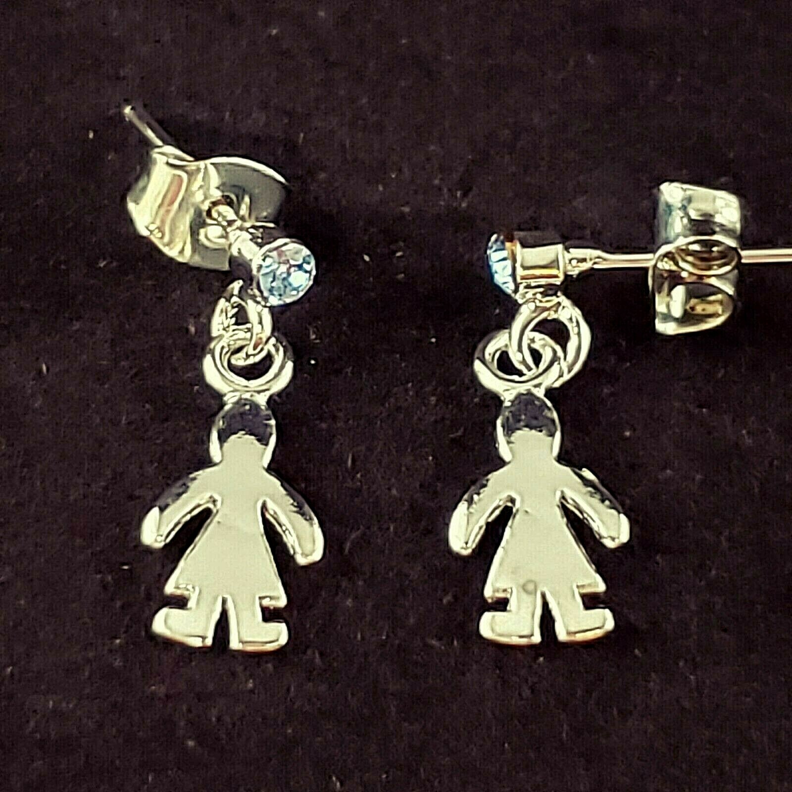 Silver Crystal Dangle Stud Earrings for Girls - Trendy Fashion Jewelry-image