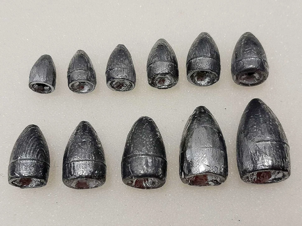 MARKENLOS 3er/5er Päckchen Bullet-Blei, Patronenblei, Texas-Rig, Carolina-Rig