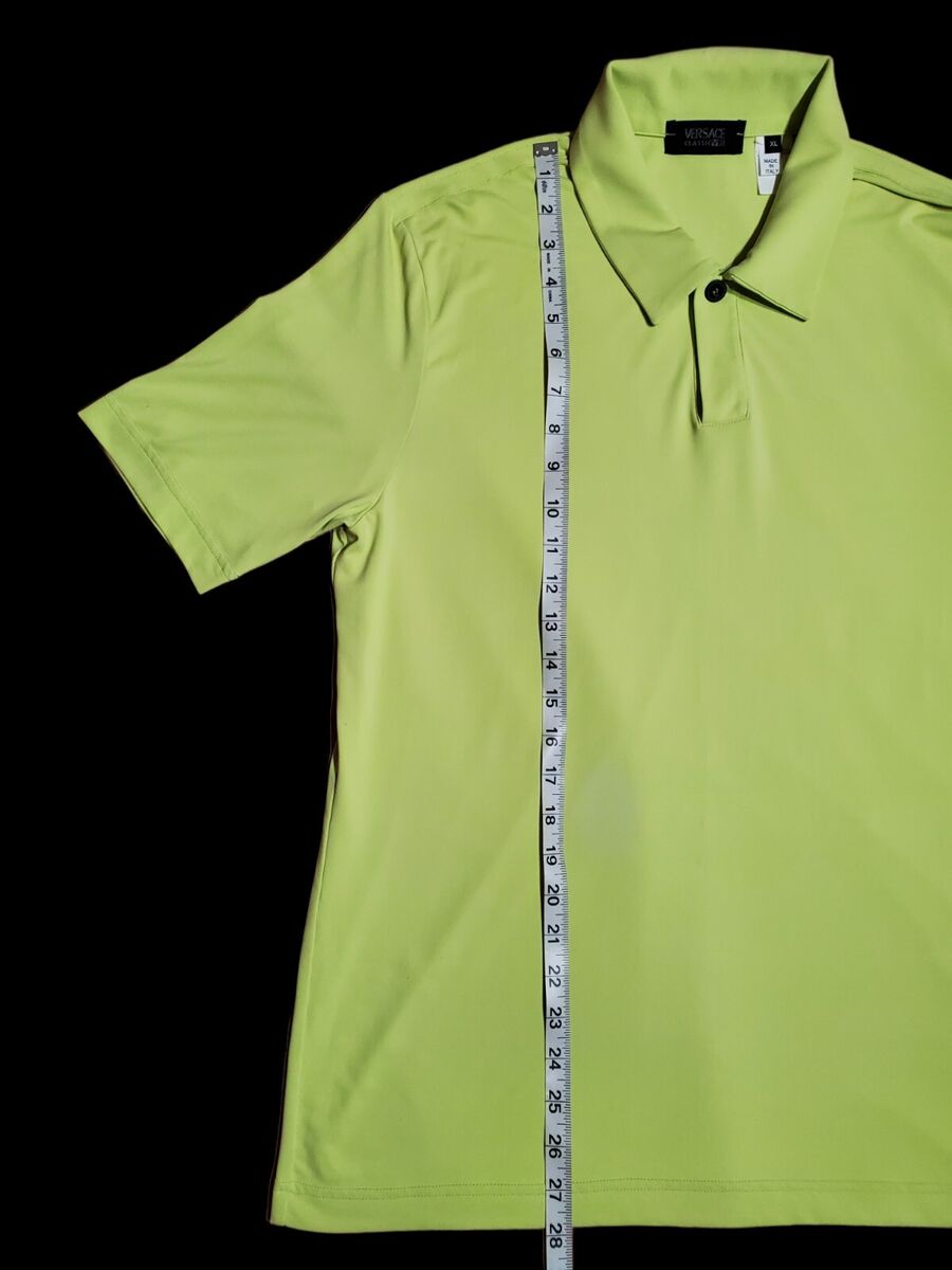 Versace Classic V2 Vintage 90s Neon Green 100% Nylon Polo