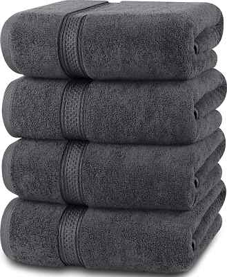 Luxury Bath Towels Pack of 4 27x54 Inches Cotton Soft 600 GSM Utopia Towels