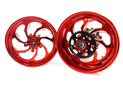 240 FAT TIRE CANDY RED CONTRAST SAMURAI WHEELS 04-10 KAWASAKI