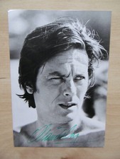 Alain Delon autograph signed 10x15 cm postcard B/W