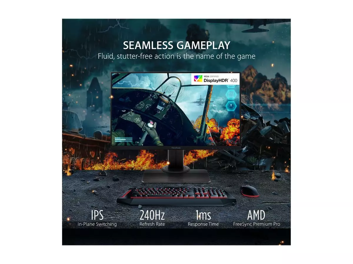 ViewSonic XG2431 24 Inch 1080p 240Hz 1ms Gaming Monitor with AMD