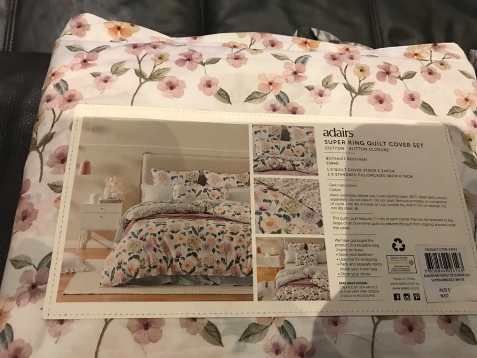 Adairs Qulit cover size Super King eBay
