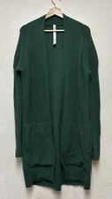 Lululemon green 100 merino wool rib long cardigan sweater pockets Sz 6 NWOT
