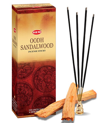 Hem Oodh Sandalwood Incense Sticks (9.3 cm X 6.0 cm X 25.5cm, Black) 120 sticks