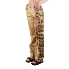 Roberto Cavalli Vintage 90s Women's Animal Print Leopard Straight Jeans Size M