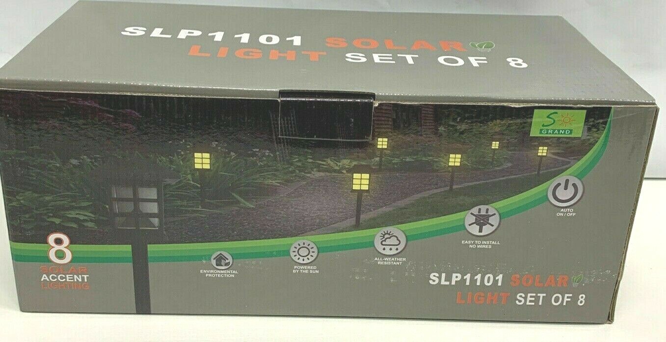 Sogrand SLP1101 8pcs -Pack Solar Lights Outdoor Light,Landscape Lighting Black