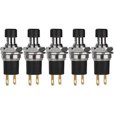 5pcs Selflocking Spst Latching Type Dash On/off Push Button Switch Ac 250v/3a Bl