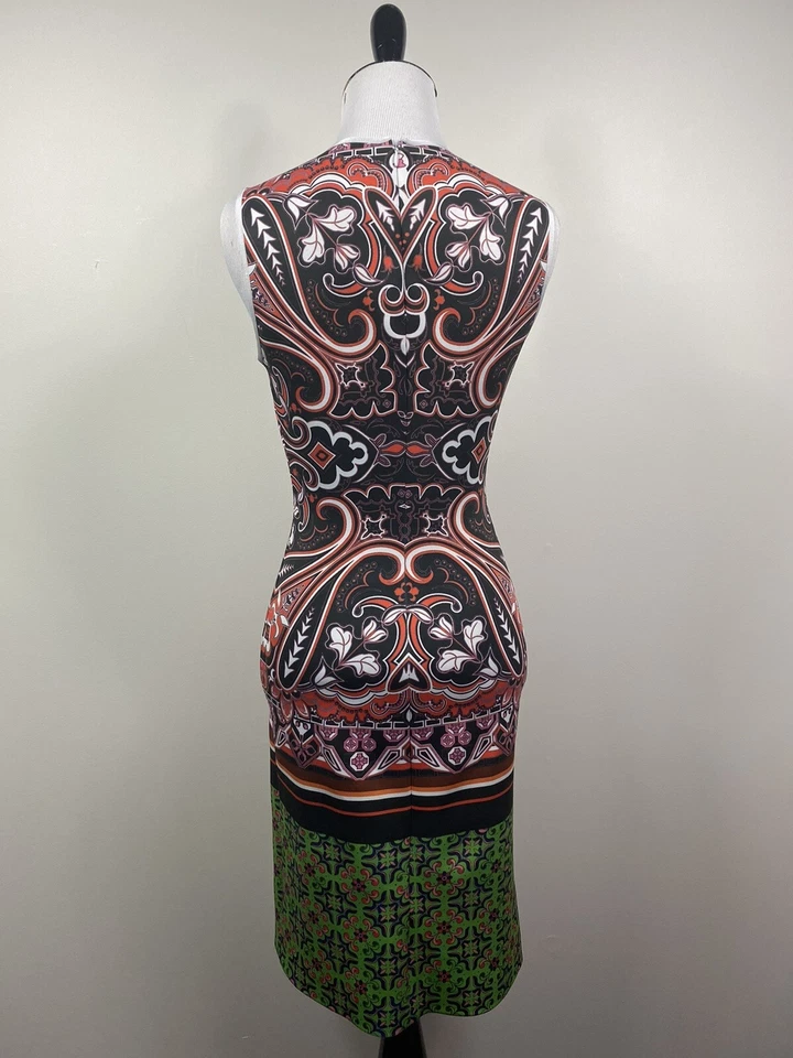 Vestido Clover Canyon XS Negro Blanco Verde Tejido Buceo Bodycon Ajustado Geométrico Foto 3 de 4