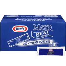 Kraft Real Mayo Mayonnaise Single Serve Pouches, 200 Count - Convenient  Fresh 
