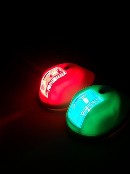 MARINE BOAT PAIR OF GREEN RED NAVIGATION SIDE LIGHT BLACK NYLON - Foto 6