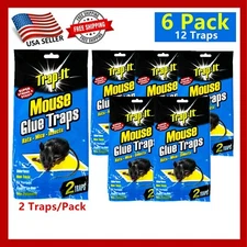 12 Traps 6 Pack Trap It Sticky Mouse Traps, Mouse Glue Board Rodent Professional