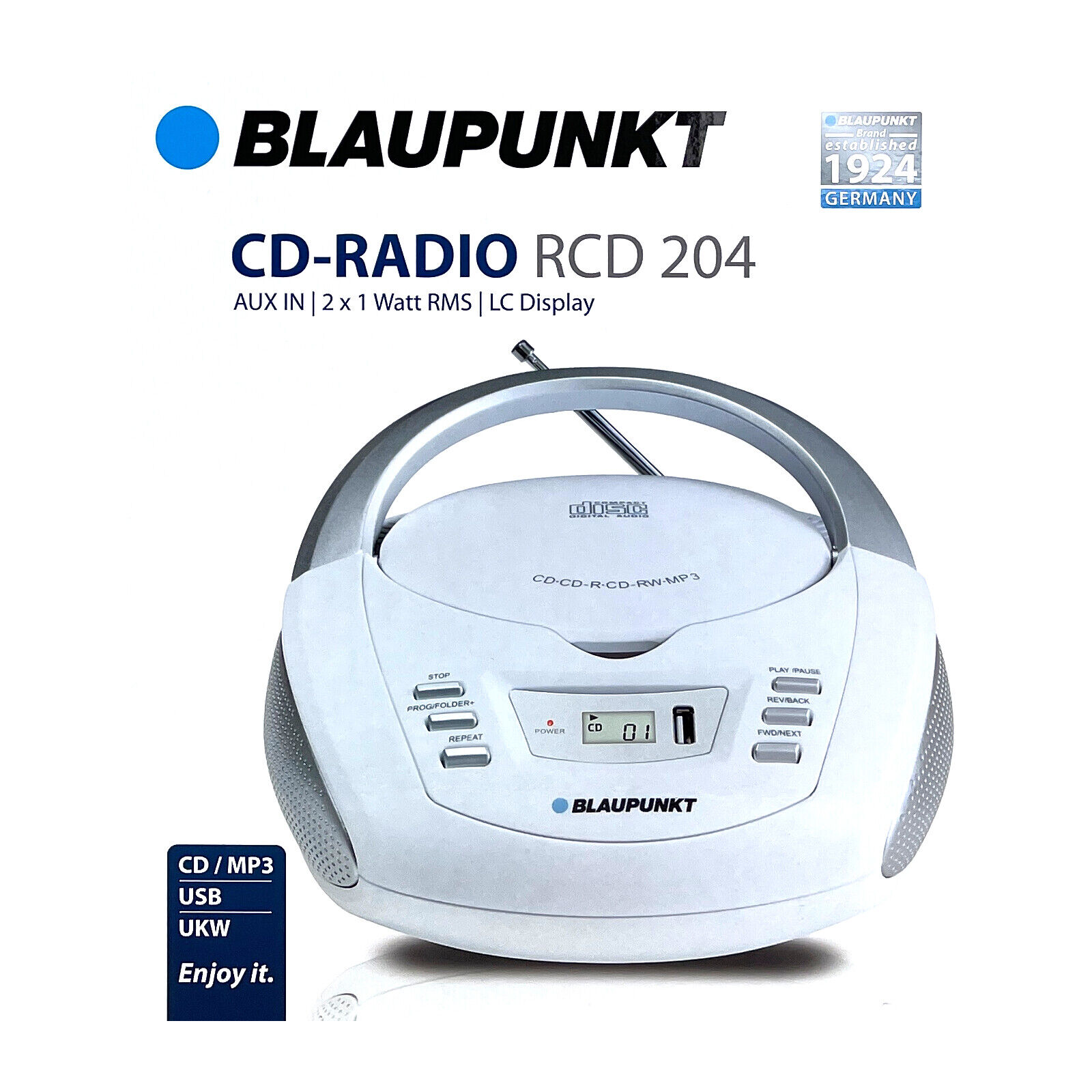 Thumbnail - Blaupunkt Cd Radio Rcd 204 Lc Display Cd Mp3 Radio Ukw Usb Cd-r Cd-rw