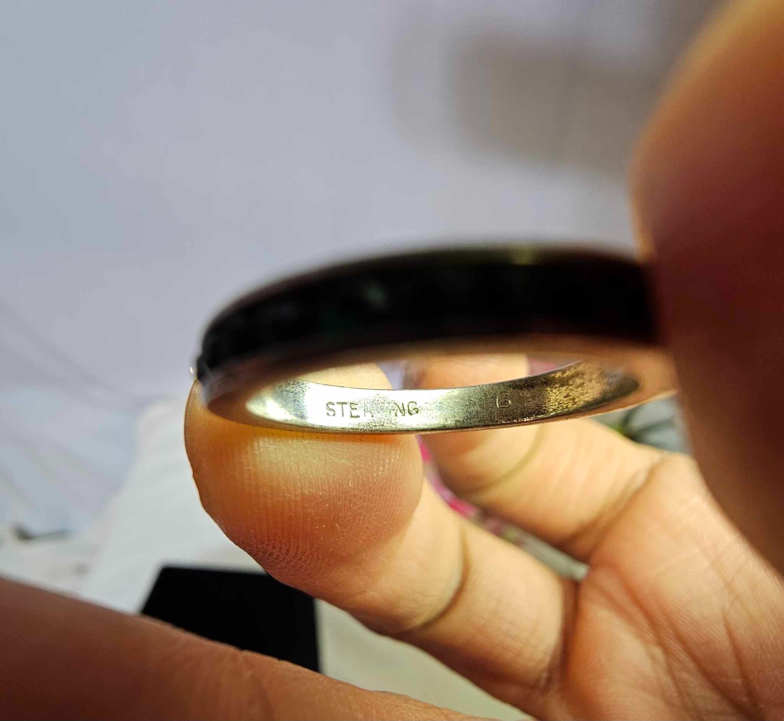 Sterling Silver Simulated Emerald /Green Stones E… - image 3