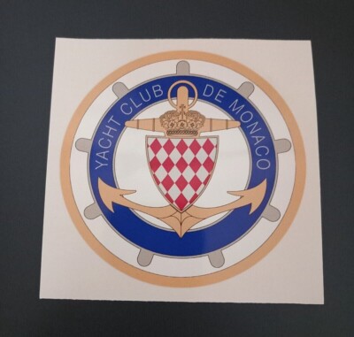 AUFKLEBER WASSERDICHT DU YACHT CLUB DE MONACO GRÖSSE 10 cm rund