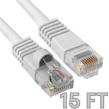 15 FT CAT5e Cable LAN Ethernet Cat5e Patch Cord RJ45 Router Cable Network Wire