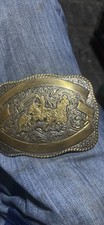 Vintage Western Cowboy Crumrine MFG. Belt Buckle