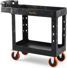 ELAFROS Heavy Duty Plastic Utility Cart 41.3 x 17 Inch - Ergonomic Handle Work C