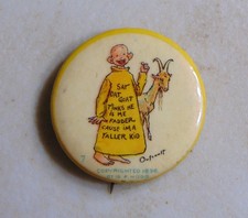 Yellow Kid newspaper High Admiral advertising pin button antique