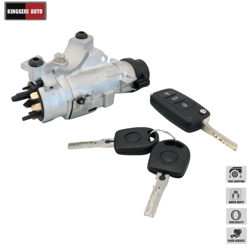 Conjunto de cilindro de bloqueo de encendido para Audi TT 2000-2006 con carcasas de llave 4B0905851P Foto 2 de 4