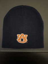 BLACK ORANGE AUBURN UNIVERSITY AU BEANIE BOBBLE HAT NWOT