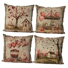 Valentine Pillow Covers 18x18 Inch Set of 4 Vintage Valentine Decor 18inch