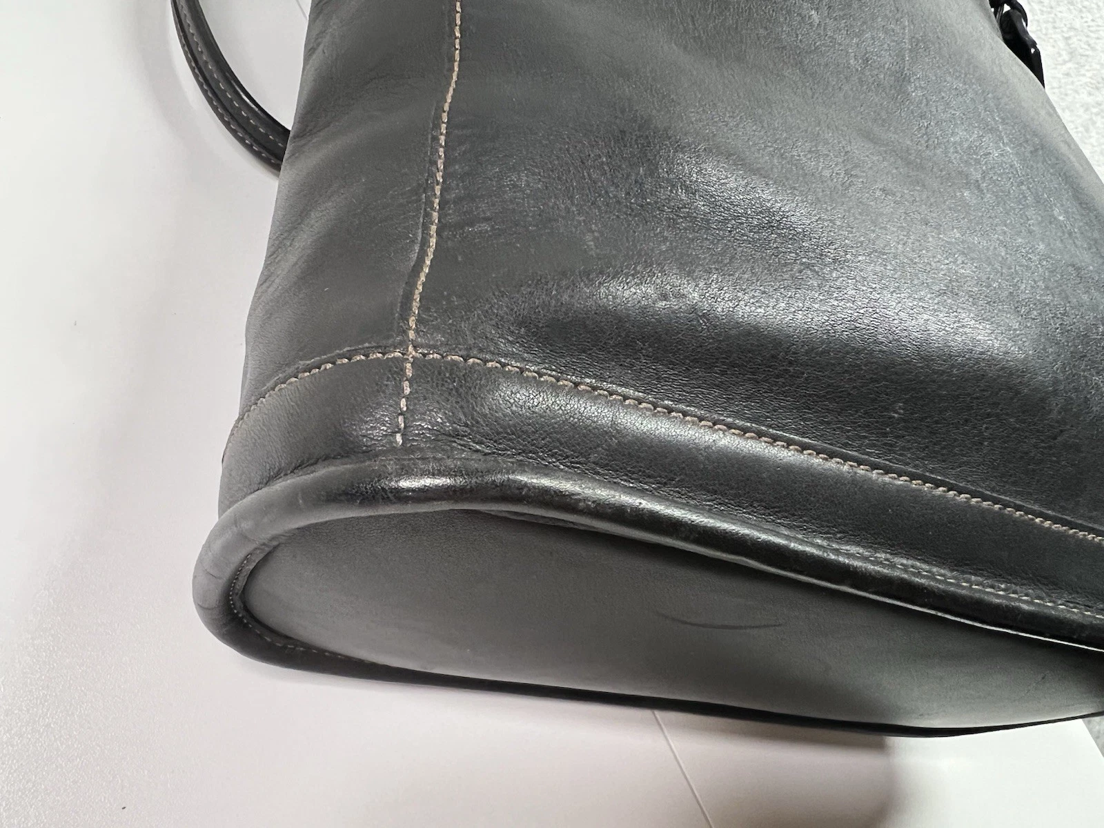 Borsa a tracolla vintage Coach Bleeker in pelle nera borsa a secchiello 9305 USA