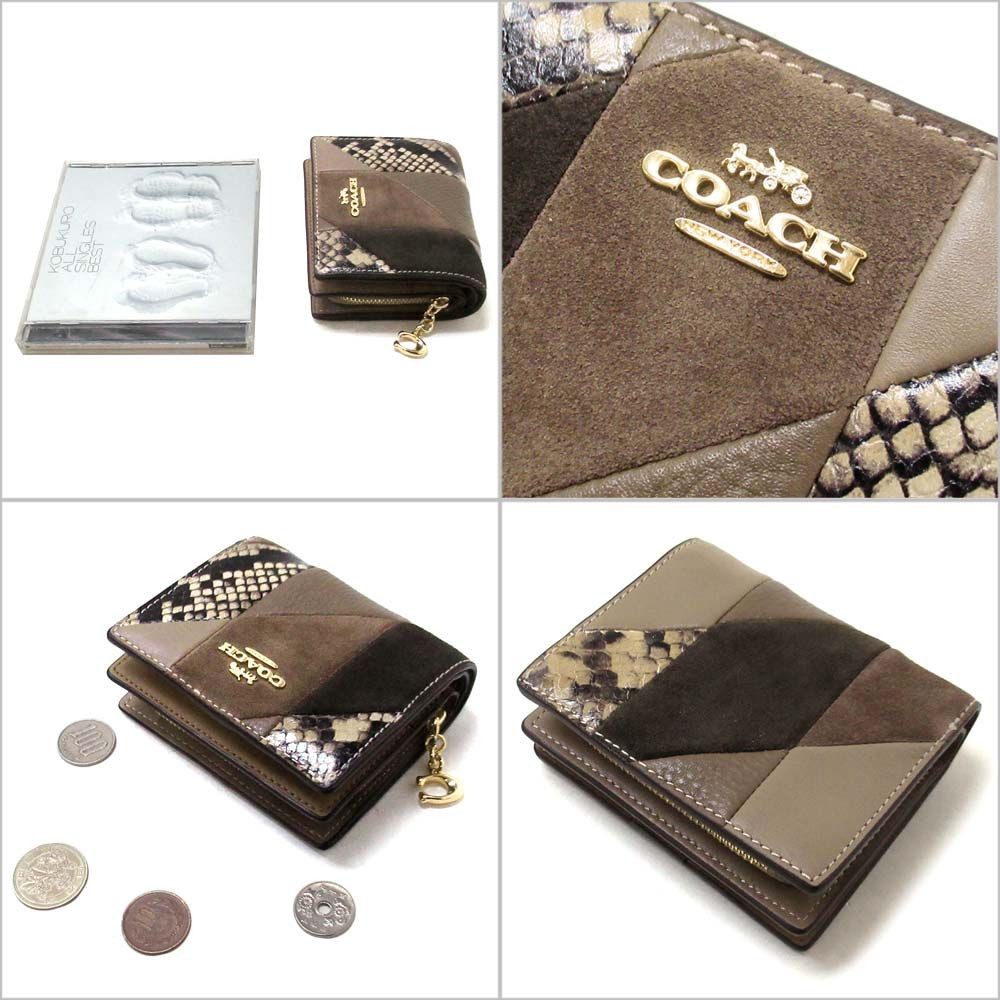 Coach Patchwork & Snake Print Wallet, Mushroom Mu… - image 2