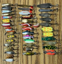Mixed Spoon Lure Lot (40) Fiord Z-Ray Weber Luhr Jensen Phoebe Thomas Johnson