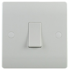 Single 10A Light Switch,1 Gang, 2 Way With Screws & Screw Covers